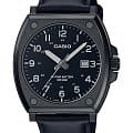 Casio Casio Collection MTP-E715L-1A  MTP-E715L-1A кварцевые мужские часы черный циферблат, браслет кожаный — вид спереди