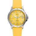 Fossil Fossil FB-01 ES5289  ES5289 кварцевые женские часы желтый циферблат, браслет силикон — вид спереди