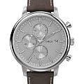 Timex Timex Chicago TW2U38800  TW2U38800 кварцевые мужские часы серебристый циферблат, браслет кожаный — вид спереди