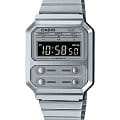 Casio Casio Vintage A100WE-7BDF (A100WE-7B)  A100WE-7B кварцевые мужские часы черный циферблат, браслет нержавеющая сталь — вид спереди