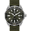 TAG Heuer TAG Heuer Aquaracer WAY101E.FC8222  WAY101E.FC8222 кварцевые мужские часы зеленый циферблат, браслет тканевый — вид спереди