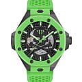 Philipp Plein Philipp Plein The Skull PWPFA0624  PWPFA0624 механические мужские часы черный циферблат, браслет силикон — вид спереди