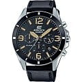 Casio Casio Edifice EFR-553L-1B EFR EFR-553L-1B кварцевые мужские часы черный циферблат, браслет 18-каратное желтое золото — вид спереди