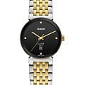 Rado Rado Florence Classic Diamonds R48913703 Classic R48913703 кварцевые женские часы черный циферблат, браслет сталь c pvd покрытием — вид спереди