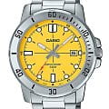 Casio Casio Collection MTP-VD01D-9EVUDF (MTP-VD01D-9E)  MTP-VD01D-9E кварцевые мужские часы желтый циферблат, браслет нержавеющая сталь — вид спереди