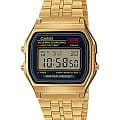 Casio Casio Vintage A159WGEA-1DF (A159WGEA-1)  A159WGEA-1DF кварцевые мужские часы   циферблат, браслет нержавеющая сталь с pvd-покрытием — вид спереди
