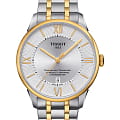 Tissot Tissot Chemin des Tourelles COSC T099.408.22.038.00 Chemin des Tourelles T0994082203800 механические мужские часы  белый циферблат, браслет сталь c pvd покрытием — вид спереди