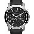 Fossil Fossil Bannon  FS4812IE  FS4812IE кварцевые мужские часы черный циферблат, браслет кожа + текстиль — вид спереди