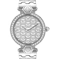 Philipp Plein Philipp Plein Plein Couture PWEAA0421  PWEAA0421 кварцевые женские часы  серебристый циферблат, браслет нержавеющая сталь — вид спереди