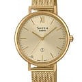 Casio Casio Sheen SHE-4539GM-9A  SHE-4539GM-9A кварцевые женские часы  золотой циферблат, браслет сталь с ip покрытием — вид спереди