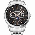 Adriatica Adriatica Moonphase A8306.51R7QF  A8306.51R7QF кварцевые мужские часы черный циферблат, браслет нержавеющая сталь — вид спереди