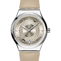 Swatch Swatch Irony Sistem51 YIS434  YIS434 механические мужские часы  бежевый циферблат, браслет кожаный — вид спереди