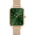 Daniel Wellington Daniel Wellington Quadro Pressed Melrose Emerald DW00100445  DW00100445 кварцевые женские часы  зеленый циферблат, браслет сталь c pvd покрытием — вид спереди
