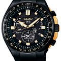 Seiko Seiko Astron GPS Solar SSE174J1  SSE174J1 кварцевые мужские часы  черный циферблат, браслет силикон — вид спереди