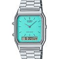 Casio Casio Collection AQ-230A-2A2  AQ-230A-2A2 кварцевые мужские часы бирюзовый циферблат, браслет нержавеющая сталь — вид спереди