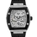 Philipp Plein Philipp Plein The Skeleton PWBAA2023  PWBAA2023 механические мужские часы серебристый циферблат, браслет силикон — вид спереди