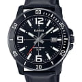 Casio Casio Collection MTP-VD01BL-1BVUDF (MTP-VD01BL-1B)  MTP-VD01BL-1B кварцевые мужские часы черный циферблат, браслет кожаный — вид спереди