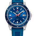 Swiss Military by Chrono Swiss Military by Chrono SM34082.08  SM34082.08 кварцевые мужские часы  синий циферблат, браслет силикон — вид спереди