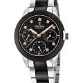 Festina Festina Ceramic F20497/3  F20497/3 кварцевые женские часы  черный циферблат, браслет сталь + керамические вставки — вид спереди