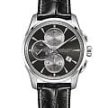 Hamilton Hamilton Jazzmaster Auto Chrono H32596781  H32596781 механические мужские часы черный циферблат, браслет кожаный — вид спереди