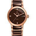 Rado Rado Centrix Automatic Diamonds R30183722 Automatic R30183722 механические женские часы коричневый циферблат, браслет сталь + pvd + керамика — вид спереди