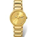 Rado Rado Centrix R30528253  R30528253 кварцевые женские часы золотой циферблат, браслет сталь c pvd покрытием — вид спереди