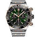 Breitling Breitling Super Chronomat B01 44 UB0136251L1U1  UB0136251L1U1 механические мужские часы зеленый циферблат, браслет нержавеющая сталь + золото 18к — вид спереди
