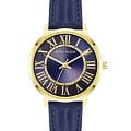 Anne Klein Anne Klein Leather 3836GPNV  3836GPNV кварцевые женские часы  синий циферблат, браслет кожаный — вид спереди