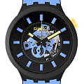 Swatch Swatch Big Bold Bioceramic Lacquered SB03B108  SB03B108 кварцевые мужские часы  циферблат, браслет силикон — вид спереди