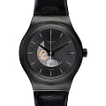 Swatch Swatch Irony Sistem51 Lacquered YIB404  YIB404 механические мужские часы черный циферблат, браслет кожаный — вид спереди