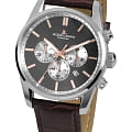 Jacques Lemans Jacques Lemans 42-6C  42-6C кварцевые мужские часы серый циферблат, браслет кожаный — вид спереди