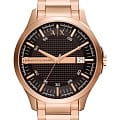 Armani Exchange Armani Exchange Hampton AX2449  AX2449 кварцевые мужские часы  черный циферблат, браслет сталь с ip покрытием — вид спереди