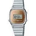 Casio Casio Vintage LA670WES-4AEF  LA670WES-4AEF кварцевые женские часы золотой циферблат, браслет нержавеющая сталь — вид спереди