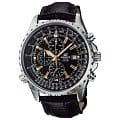 Casio Casio Edifice EF-527L-1A EF EF-527L-1A кварцевые мужские часы черный циферблат, браслет 18-каратное желтое золото — вид спереди