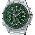 Casio Casio Edifice EF-527D-3A EF EF-527D-3AVUEF кварцевые мужские часы зеленый циферблат, браслет нержавеющая сталь — вид спереди