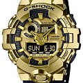 Casio Casio G-Shock GM-700G-9A (GM-700G-9AER) лимитированной серии GM-700G-9A электронные женские часы золотой циферблат, браслет силикон — вид спереди