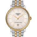 Tissot Tissot Carson Powermatic 80 T122.407.22.031.00 Carson T1224072203100 механические мужские часы белый циферблат, браслет сталь c pvd покрытием — вид спереди