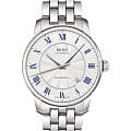Mido Mido Baroncelli M8600.4.21.1  M86004211 механические мужские часы белый циферблат, браслет нержавеющая сталь — вид спереди