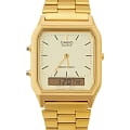 Casio Casio Collection AQ-230GA-9D  AQ-230GA-9D кварцевые мужские часы золотой циферблат, браслет сталь с ip покрытием — вид спереди