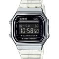Casio Casio Vintage A168XES-1BDF  A168XES-1BEF кварцевые мужские часы черный циферблат, браслет силикон — вид спереди