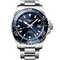 Longines Longines HydroConquest L3.790.4.96.6  L37904966 механические мужские часы  синий циферблат, браслет нержавеющая сталь — вид спереди
