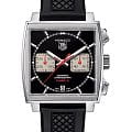 TAG Heuer TAG Heuer Monaco CAW2114.FT6021  CAW2114.FT6021 механические мужские часы черный циферблат, браслет каучук — вид спереди