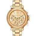 Michael Kors Michael Kors Maren MK7493  MK7493 кварцевые женские часы золотой циферблат, браслет нержавеющая сталь с pvd-покрытием — вид спереди