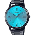 Casio Casio Collection MTP-E600B-2B  MTP-E600B-2B кварцевые мужские часы синий циферблат, браслет сталь с ip покрытием — вид спереди