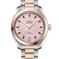 Omega Omega Seamaster Aqua Terra 220.20.34.20.60.001 Aqua Terra 22020342060001 механические женские часы золотой циферблат, браслет нержавеющая сталь + золото 18к — вид спереди