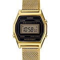 Casio Casio Collection LA690WEMY-1EF  LA690WEMY-1EF кварцевые женские часы золотой циферблат, браслет 18-каратное желтое золото — вид спереди