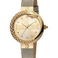 Just Cavalli Just Cavalli JC1L097L0025  JC1L097L0025 кварцевые женские часы  золотой циферблат, браслет кожаный — вид спереди