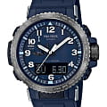 Casio Casio Pro Trek PRW-50YFE-2A PRW PRW-50YFE-2AER кварцевые мужские часы синий циферблат, браслет пластик — вид спереди