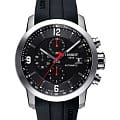 Tissot Tissot PRC 200 Automatic Chronograph T055.427.17.057.00 PRC 200 T0554271705700 механические мужские часы черный циферблат, браслет каучук — вид спереди