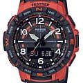 Casio Casio Pro Trek PRT-B50-4 PRT PRT-B50-4ER кварцевые мужские часы черный циферблат, браслет пластик — вид спереди